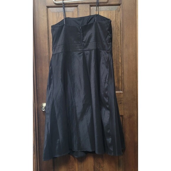 Vintage Masquerade Black Satin Bow Strapless Dress Juniors 16/17 Y2K 90's - Picture 3 of 5